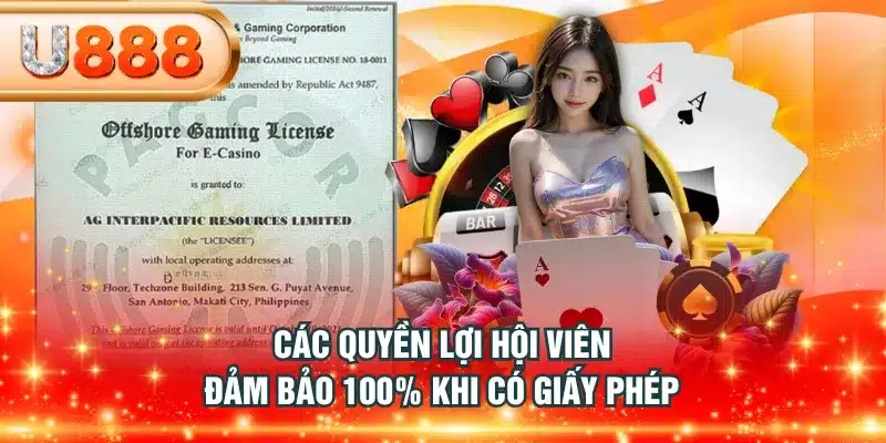Các quyền lợi hội viên đảm bảo 100% khi có giấy phép